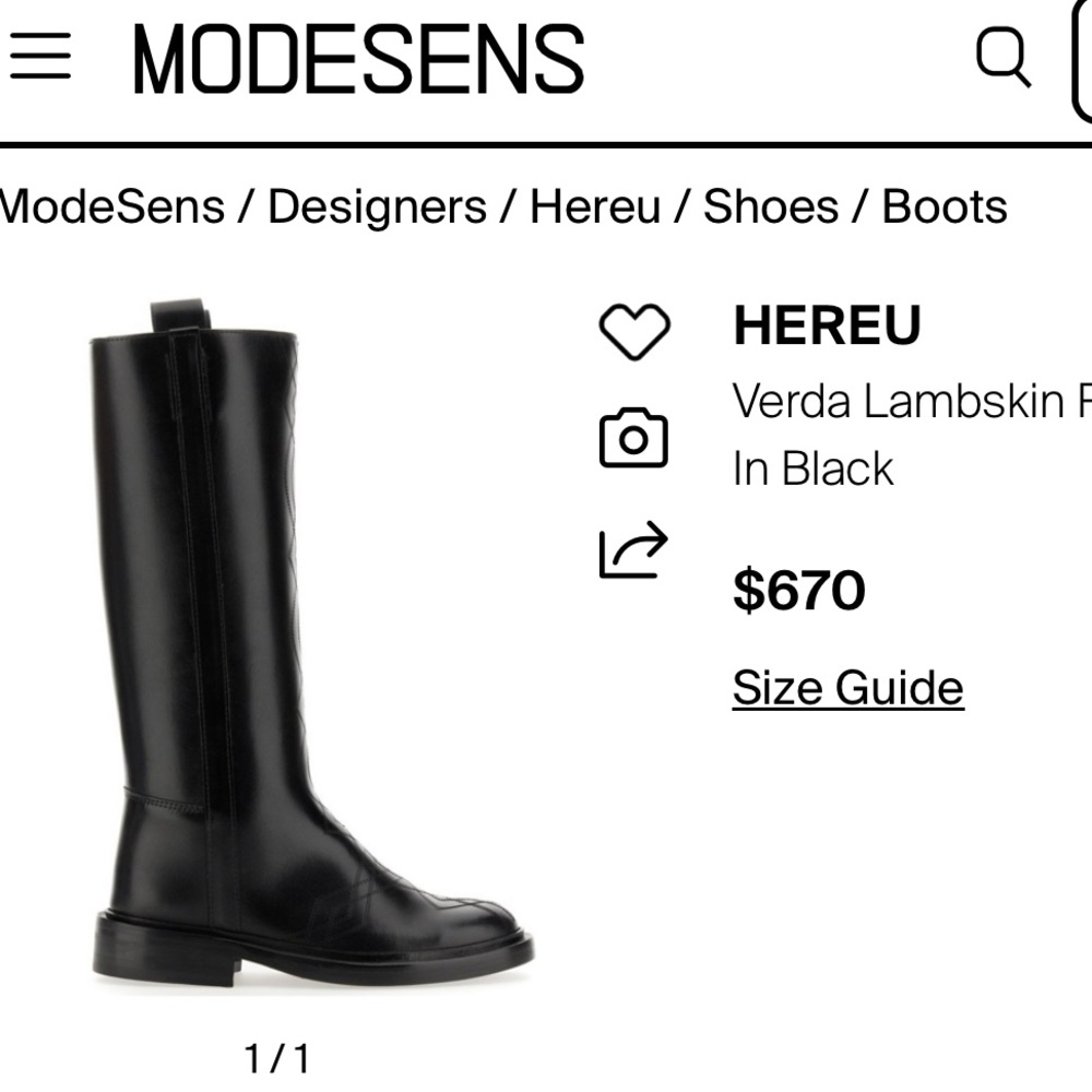 Hereu Verda Lambskin Heeled Boots in Black
